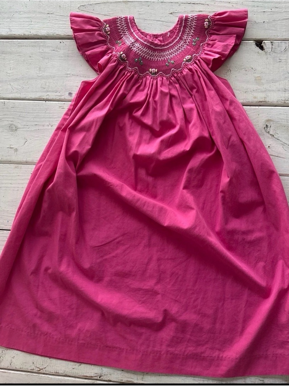 Floral Smocked Flutter Sleeve Dress